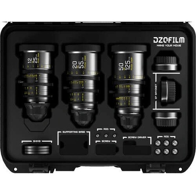 DZOFILM Pictor Zoom 3 Lens Kit 12-25 / 20-55 / 50-125 mm T2,8 pro PL/EF černý