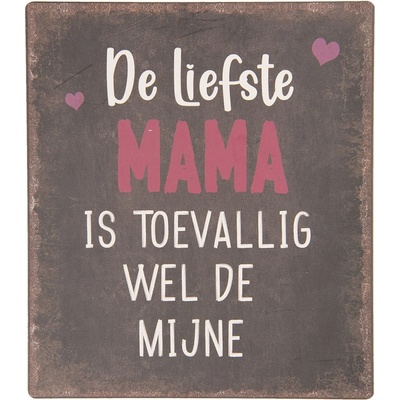 Nástěnná kovová cedule Liefste Mama - 13*15 cm - Clayre & Eef