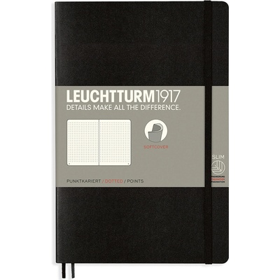 Leuchtturm1917 Tečkovaný zápisník B6+ Softcover Black – Zboží Živě