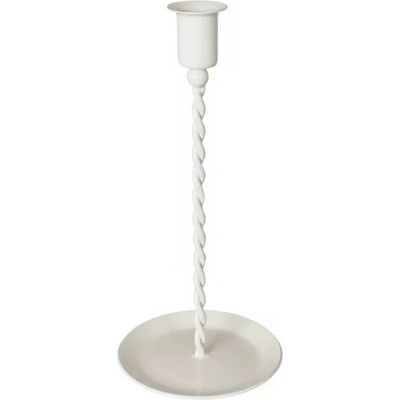 Krémový kovový kroucený svícen na úzkou svíčku Estelle M - Ø 10,5*22 cm - Strömshaga