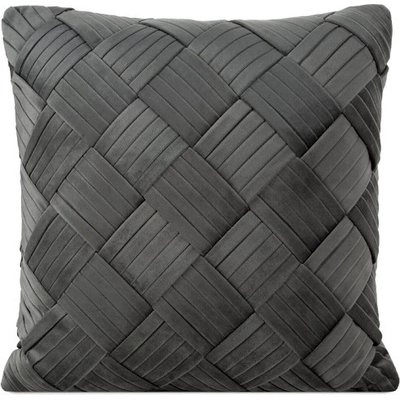 Eurofirany Zamatová Sonia s efektným prepletaním ová antracit Polyester 45 x 45 cm