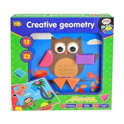 12351 - Mozaika geometrické tvary 22 dílků, 12 karet, 25 x 25 cm