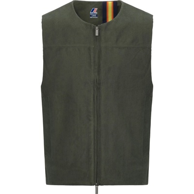 K-Way Мъжки синтетичен елек K-Way Barry Corduroy Synthetic vest - Green Blackish / Tartan Combo - размер XL (032-1656-0114)