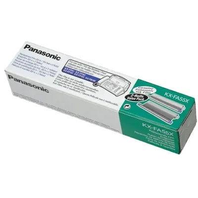 Panasonic КОМПЛЕКТ 2 ТЕРМОТРАНСФЕРНИ ЛЕНТИ ЗА PANASONIC KX-FP 81/85/151/155/181/185 - 2 ROLLS - 2 pcs x 50 m - PN KX-FA55X (KXFA55X) (611PAN 55 2)