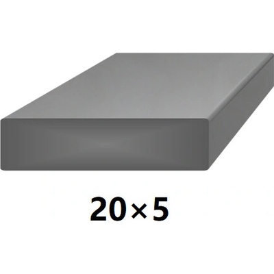 Plochá plná ocelová tyč 20x5 mm (pásovina), bez povrchové úpravy 3 m (J-P20x5-3)
