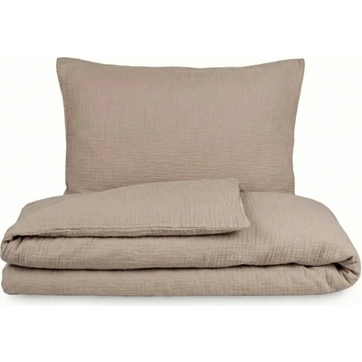 Kvalitex Mušelínové obliečky béžové 240x220 2x70x90