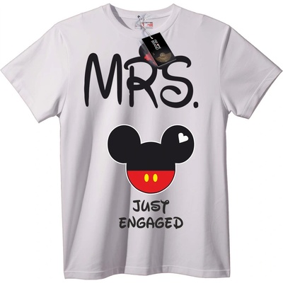 NOONEBRAND MRS. Just Engaged Mickey T-Shirt - 3XL, Black