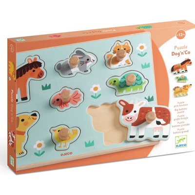 Djeco Vkládací puzzle zvířata z farmy