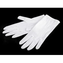 Společenské rukavice pánske, saténové biela