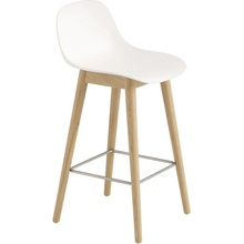 Muuto Fiber Stool 65cm s opierkou wood base oak + natural white