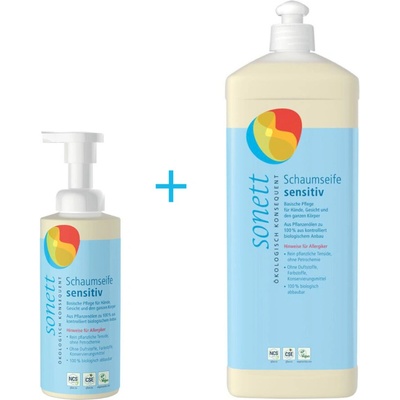 Sonett Sensitiv Penové mydlo 1l a 200 ml