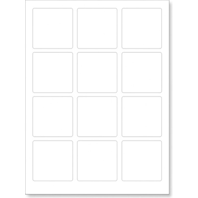CDRmarket ETR0ECO6060A4100 samolepiace etikety 60 x 60 mm, 12 etiket, A4, 100 listů, biela