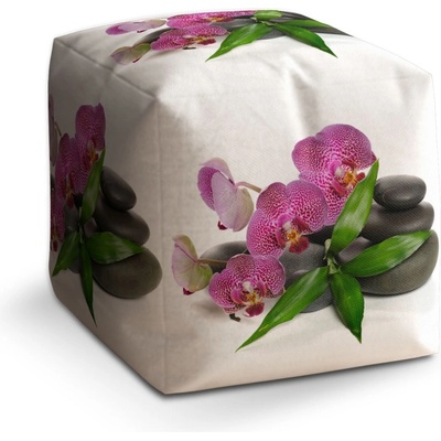 Sablio Taburet Orchideae a kamene: 40x40x40 cm