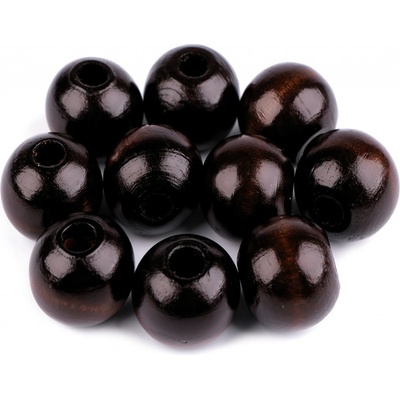 Prima-obchod Dřevěné korálky Ø22-25 mm, barva 6 (Ø22-25 mm) hnědá kávová