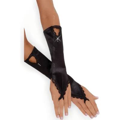 Черни ръкавици, нежен флирт - Gloves 7710 (SLC0771010)