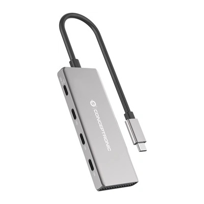 Conceptronic USB концентратор - HUBBIES15G (4 порта, USB-C към 4x USB-C сив) HUBBIES16G (HUBBIES16G)