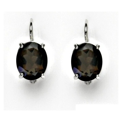 Čištín Zlaté náušnice, přírodní záhněda, bílé i žluté zlato - NK 1242