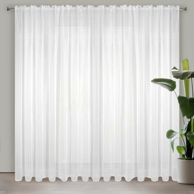 EUROFIRANY ZÁCLONA NA PÁSKE LUCY 350X250 CM BIELA