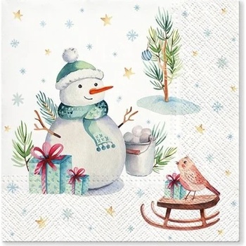 TaT servítky Lovely Snowmann 33x33cm