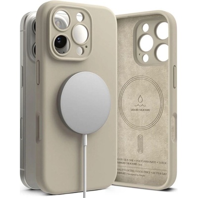 Ringke Magsafe Калъф за iPhone 16 Pro, Ringke Silicone Magnetic Case, Бежов (8809961789984)