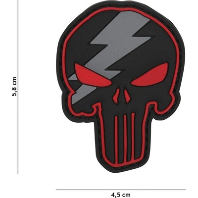 Punisher Thunder PVC nášivka - červená