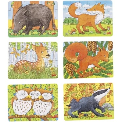 Goki Дървен пъзел Goki - Горски животни, асортимент (57709)