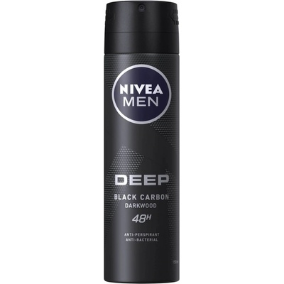 Nivea Men Deep Black Carbon 48H antiperspirant deodorant ve spreji pro muže 150 ml