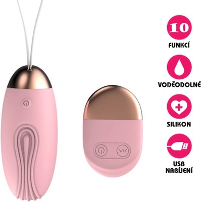 Whale Bezdrátové vibrační vajíčko USB růžové