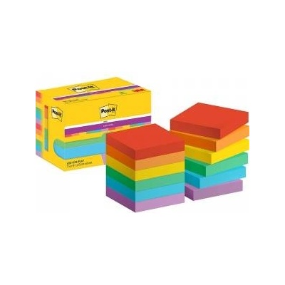Post-it Super Sticky Notes 47.6x47.6mm (622-12SS-PLAY) (12x90)