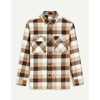 Celio Кафява мъжка карирана риза Celio Caochecky Celio | Kafyav | МЪЖЕ | S