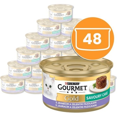 Gourmet Консерва Gourmet GOLD - Savoury Cake с агнешко и зелени бобчета 48 x 85г