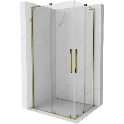 Mexen Velar L Duo плъзгаща се душ кабина 90 x 80 см, прозрачна, златна - 871-090-080-02-03-50 (871-090-080-02-03-50)