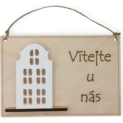 Dekorace z Řečice Dekorační cedulka Domeček 15cm