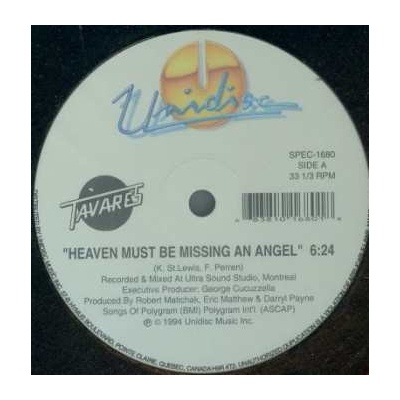 Tavares - Heaven Must Be Missing An Angel More Than A Woman LP
