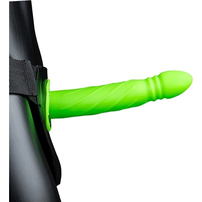 Ouch! Glow in the Dark Twisted Hollow Strap-on 8" 20 cm
