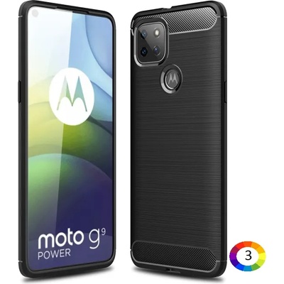 Motorola Moto G9 Power Удароустойчив Carbon Fiber Калъф и Протектор