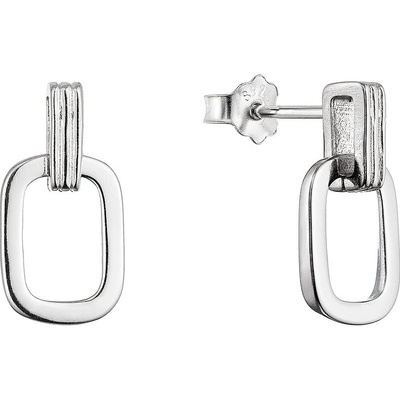 Evolution Group stříbrné náušnice visící obdélníky 61030