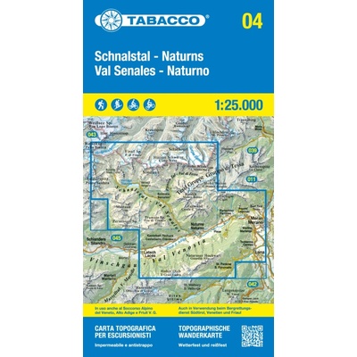 Schnalstal, Val Senales (Tabacco - 04) - turistická mapa | knihynahory.cz
