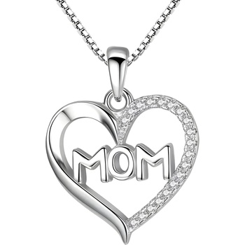 HARAHU Колие Mom Heart - Сребърен KP28757 (28757)