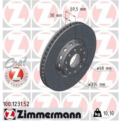 Brzdový kotúč ZIMMERMANN 100.1231.52
