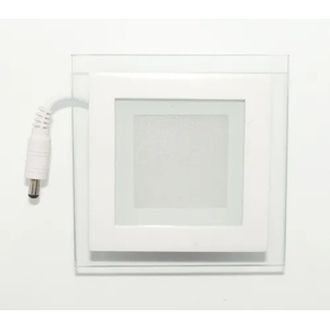  Led панел за вграждане стъкло - квадрат, 6w бяла светлина с led драйвер