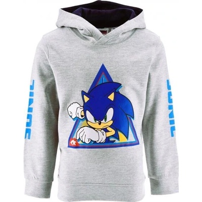 Sun City dětská mikina Sonic s kapucí šedá
