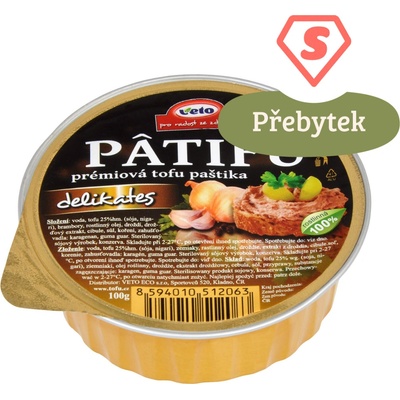 Veto Patifu Paštika tofu delikates 100 g – Zboží Dáma