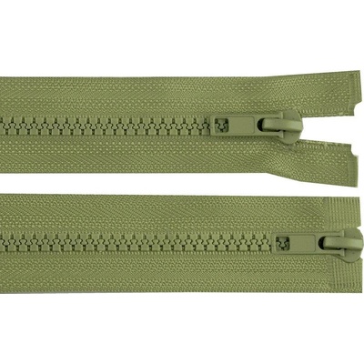Pro Háčkování Kostěný zip No 5 délka 90 cm dvoucestný zelený khaki