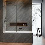 Radaway Modo F SL PNJ II GunMetal параван за вана, матово-прозрачен, 100x150 см, 8 мм стъкло, ляв (10406100-92-01L)