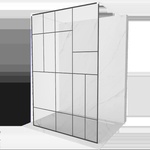 Mexen Kioto Свободностоящото shower panel 130 x 200 cm, черен десен 8 мм, бяло (800-130-002-20-78)