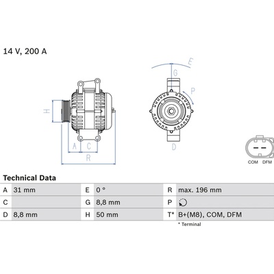 Alternátor BOSCH 0 986 047 490