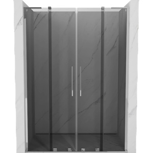 Mexen Velar L Дуо плъзгащи се душ врати 150 см, графит, хром - 871-150-003-42-01 (871-150-003-42-01)