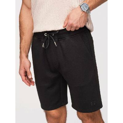 Trendy černé pánské šortky s logem V1 SRBC-0153