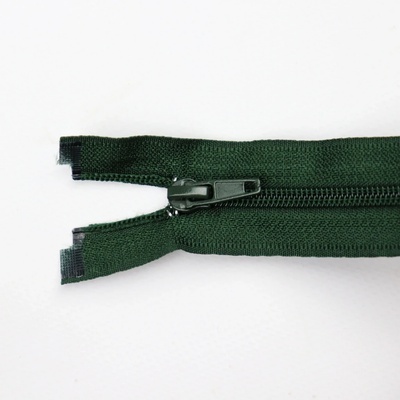 Pro Háčkování Spirálový zip dělitelný 60 cm myslivecky zelený